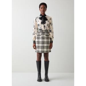 L.K. Bennett Clarisse Black And Birch Mini Skirt